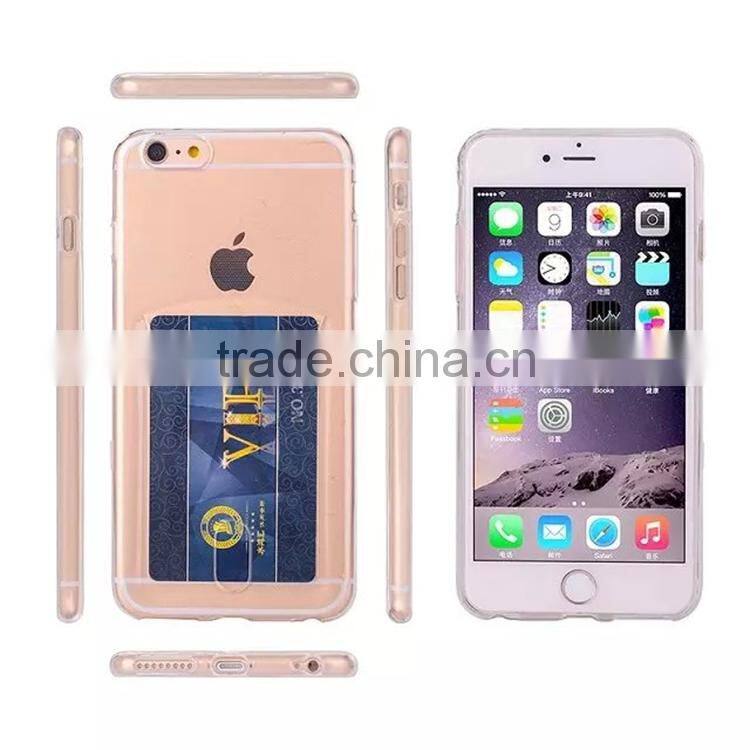 Newest multicolor anti-friction soft TPU with card slot slim transparent mobile phone case back cover for Apple iPhone 6