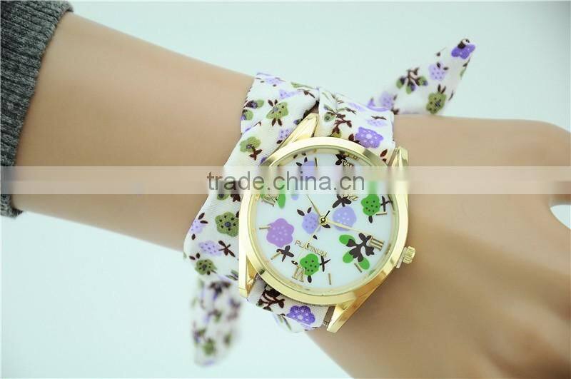 geneva korea style girls watch fabric watch strap bracelet watches for women