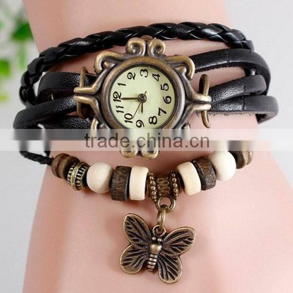 In Stock Women's Ladies Girls Retro Xmas Party Brithday Gift Heart Dress Quartz Wrist Hand Charm leather watch case