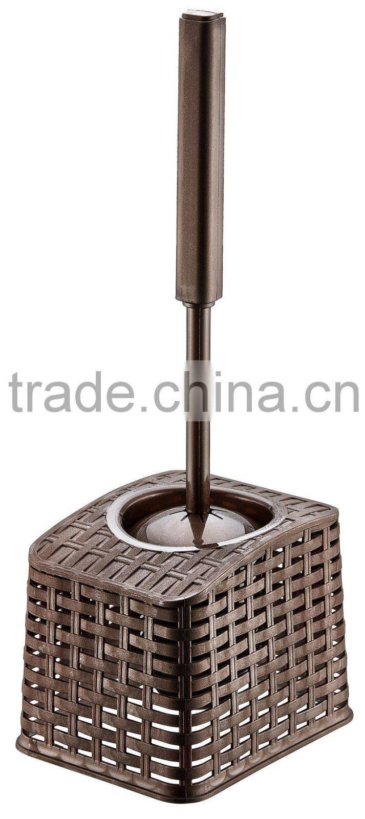 toilet brush - rectangular rattan design