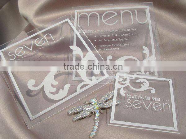 China Regional Feature clear acrylic wedding invitation card wholesale