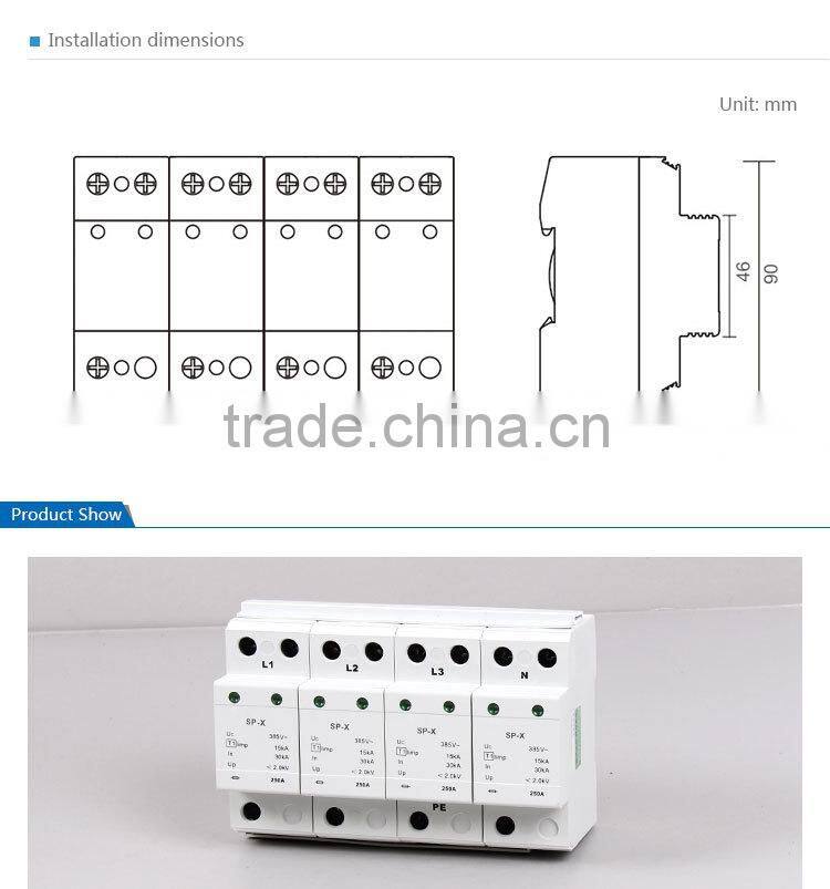 385V 250A 4 Poles Power Strip Surge Protector (SP-X)