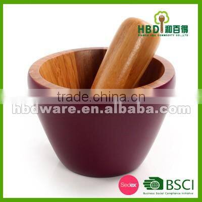 Bamboo mortar and pestle