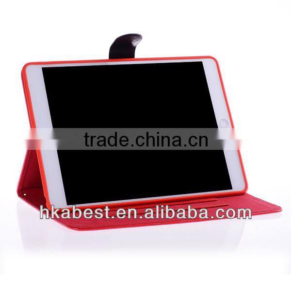 dual color leather protective case for ipad air,pu stand leather case for ipad 5