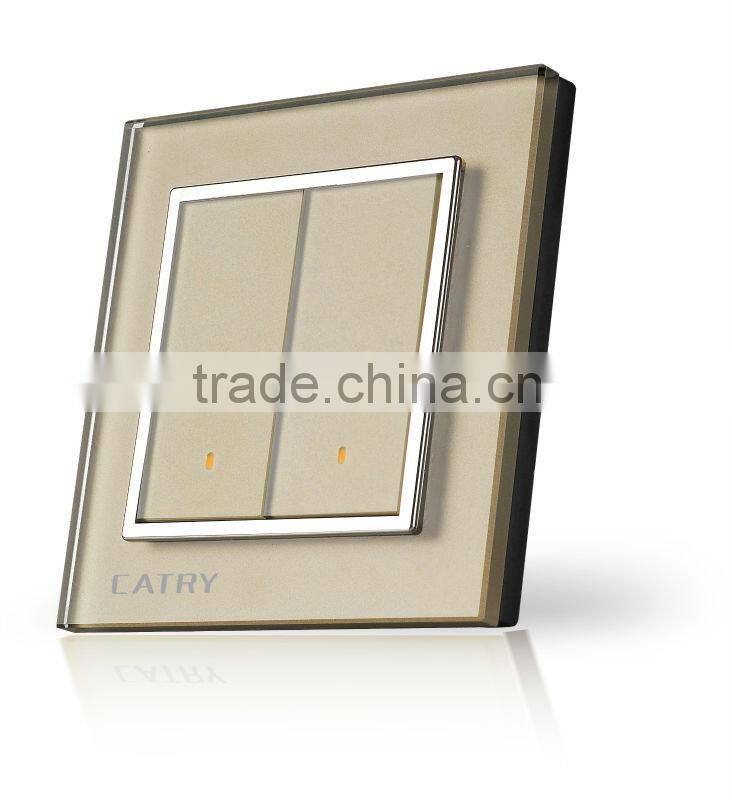 2 GANG 2 WAY BLACK TABLET SWITCH,NEW STYLE WALL SWITCH,GLASS PANEL SWITCH