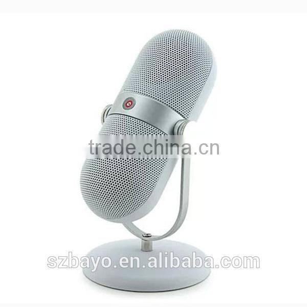 Metal Stand Mic microphone shape Wireless Stereo Bluetooth Capsule Speaker Mini Pill Bluetooth Speaker