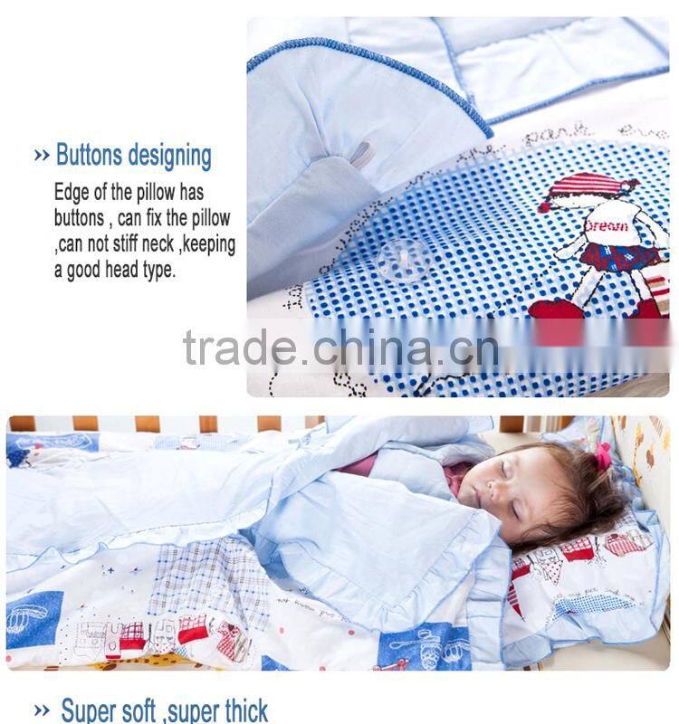 100% cotton Infant Kindergarten anti kicking sleeping bag quilt for four seasons detachable and washable pink teddy bear