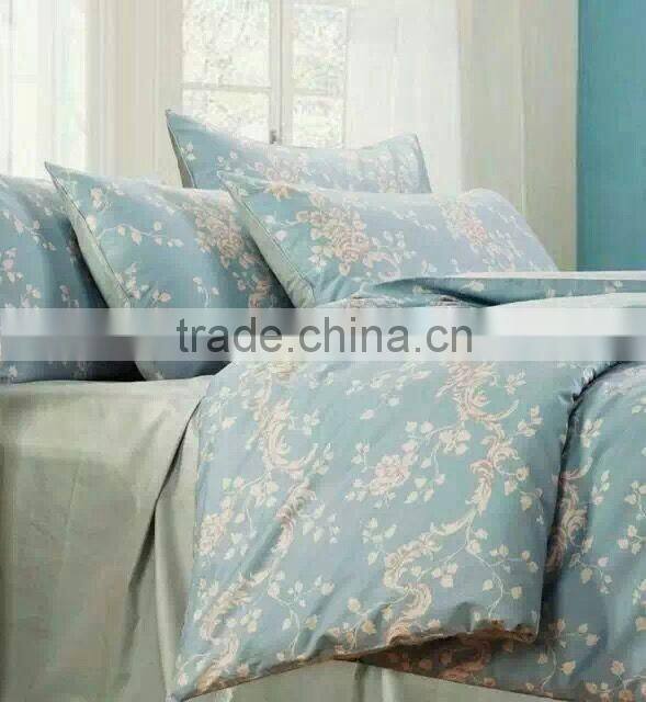 Colorful flower printed 100% cotton duvet cover set. bedding set