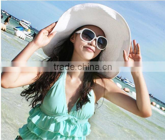 beach sun folding straw hat