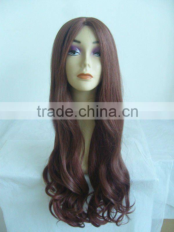 134# Synthetic wine red Hair Wig Women