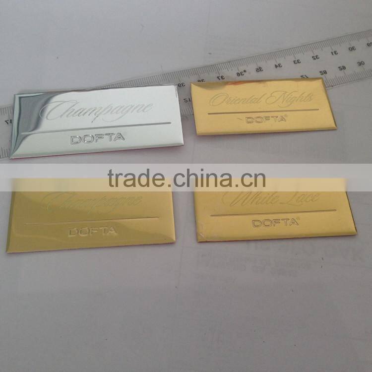 UAE matt gold sandblast perfume bottle label/metal parfum label /metal sticker for UAE fragrance bottle