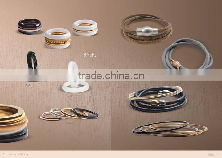 Chameleon Wholesale Jewelry Ceramic Steel Combination Stacked Ring Set