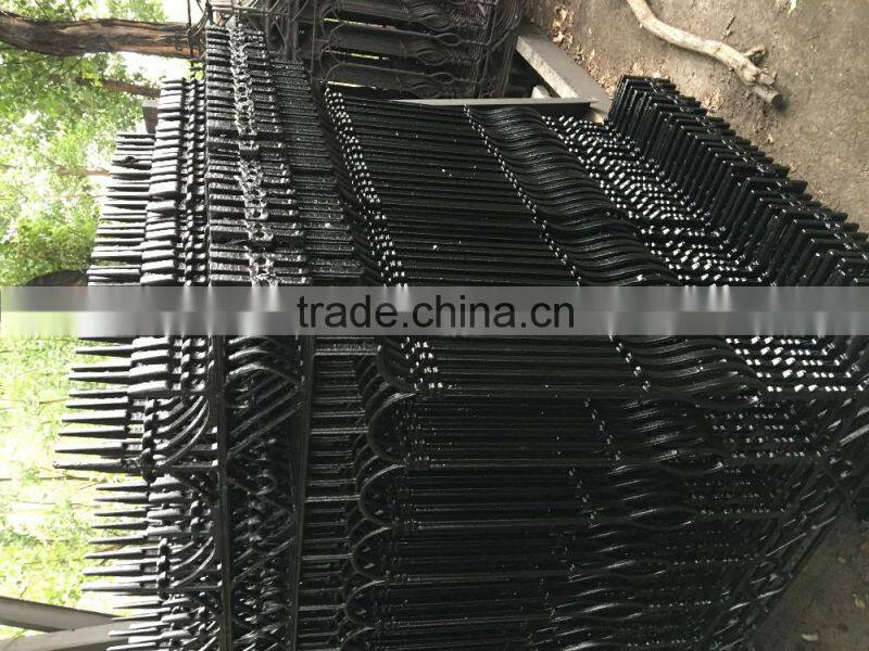 Hot sale fashion style Powder Coated black rod iron fence