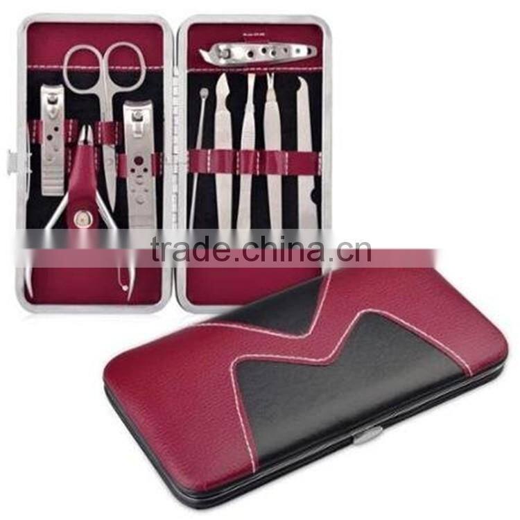 Bonvatt 9 pcs red stainless steel manicure set stainless steel manicure set