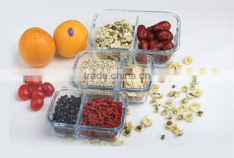 Glass Partition Airtight Lock Lid Glass Storage Box