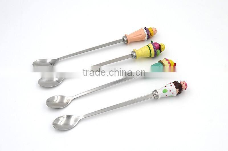 Free sample! Designed handle long elegant spoon stainless steel material