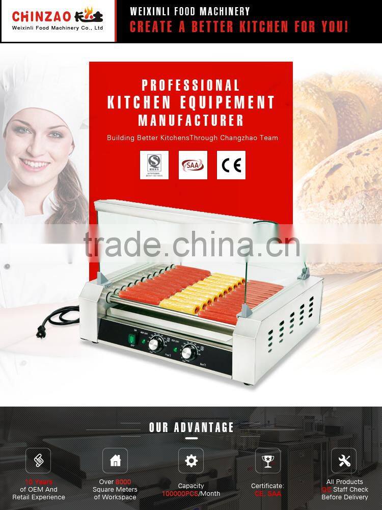 9 Rollers Stainless Steel Commercial Hot Dog Grill Machine