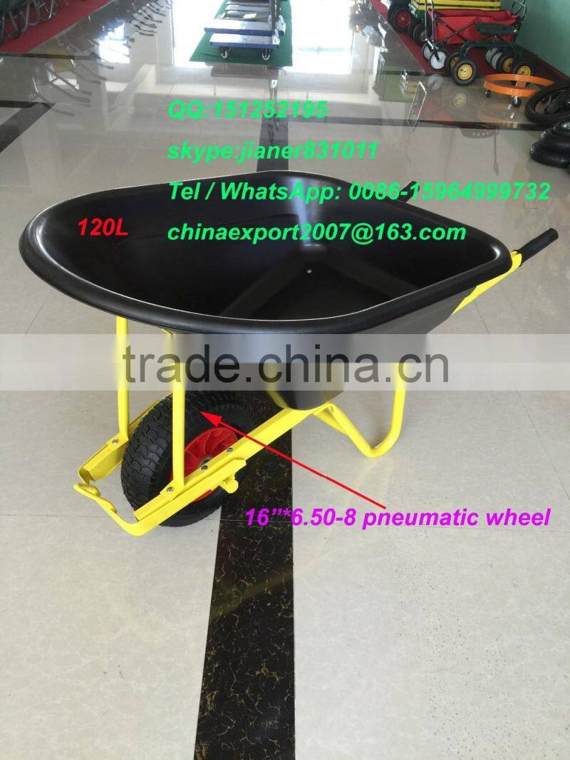 120L High Performance Australia Wheelbarrow with Large Plastic Tray WB8614P