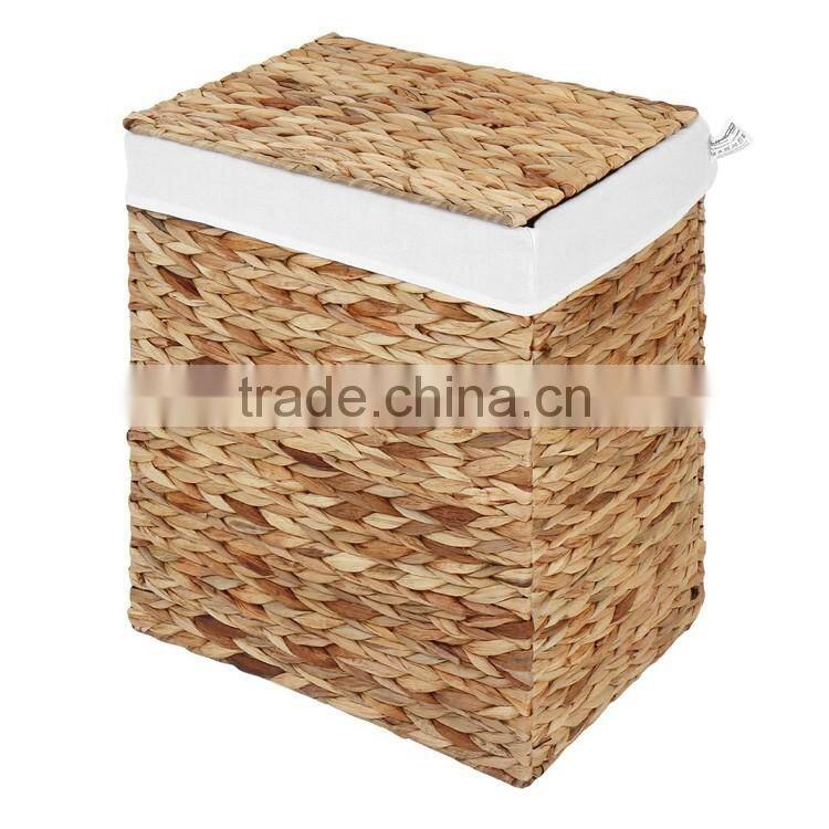 Environmetal natural water hyacinth woven home or hotel laundry basket