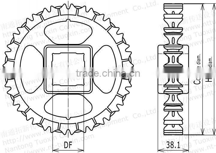 Plastic Sprocket for 1600 Plastic Conveyor Belt Modular Belting