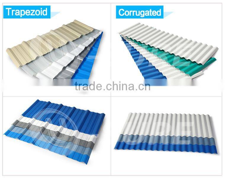 International Tile trapezoid roof tile pvc resin roof materials