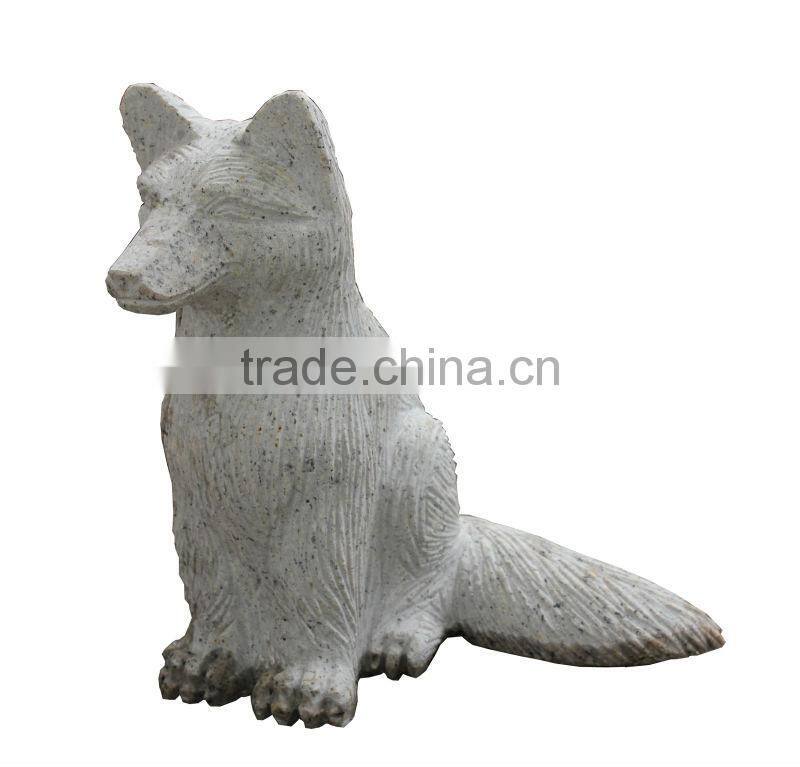 Hand Carving Stone Animal Fox Statue