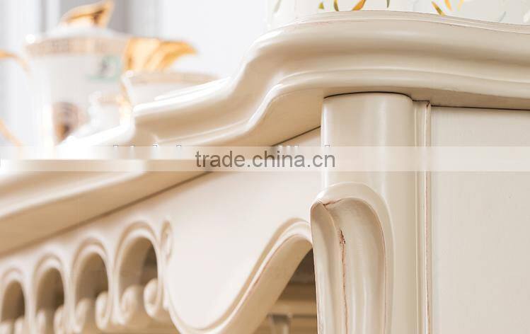 Concise solid wood two doors sideboard with drawers