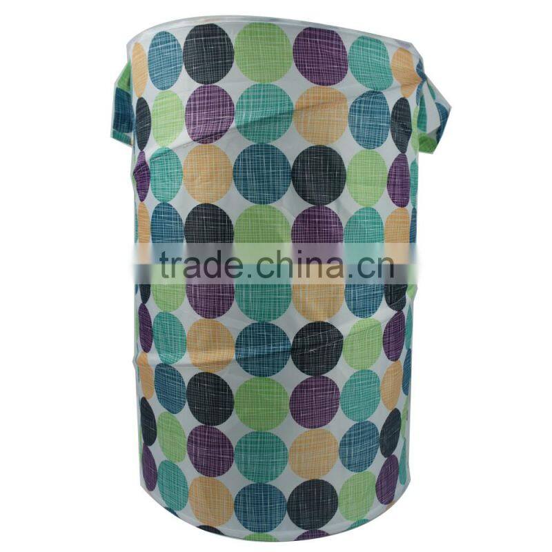 16.5*H25 Inch Polyester Laundry Basket, Bubble Pattern