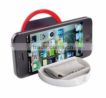 cheap mobile phone holder phone support with mirror and cleaning cloth