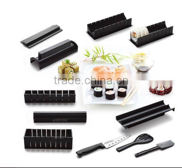 Sushi Maker Kit 10 Pieces Complete Home Sushi Making Kit DIY Easy Chef Set Rice Roll Mold Roller Cutter