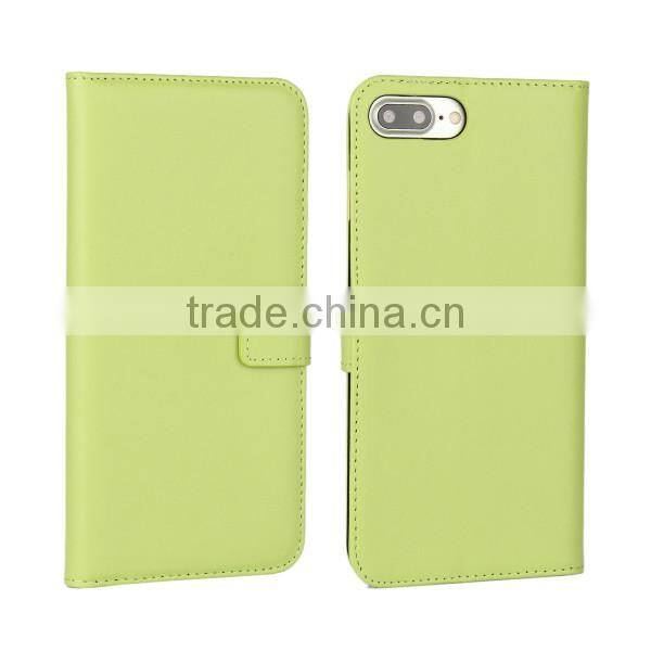 For iPhone 7 plus high quality flip leather wallet phone cover with card slot