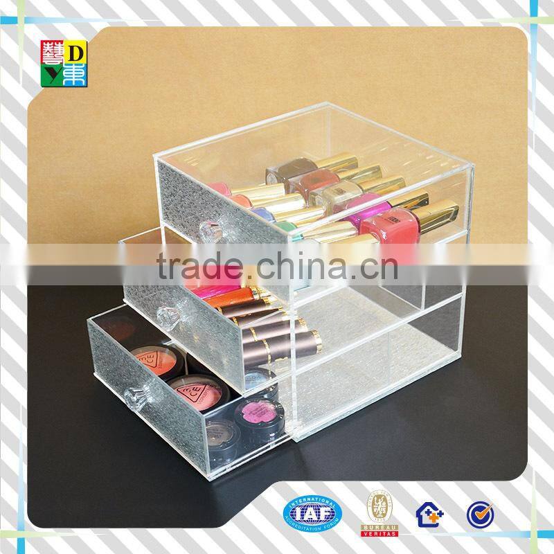 2015modern design acrylic make up container with high quality/good sale high transparent acrylic cosmetic display box from China