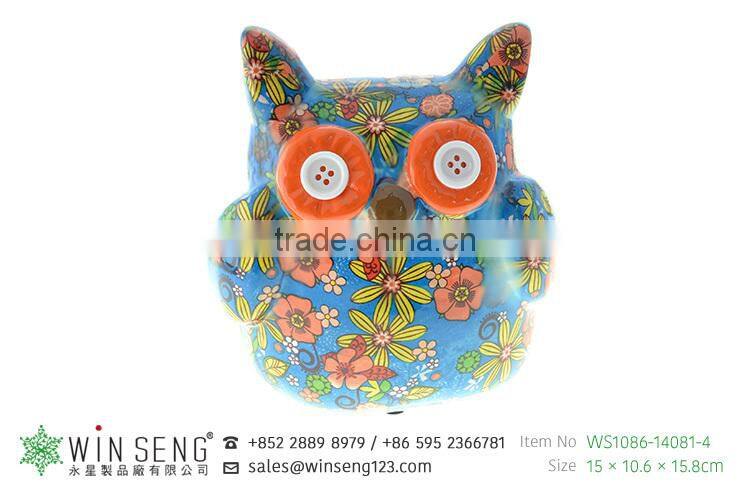 handmade funny ceramic owl money boxes decorative coin bank