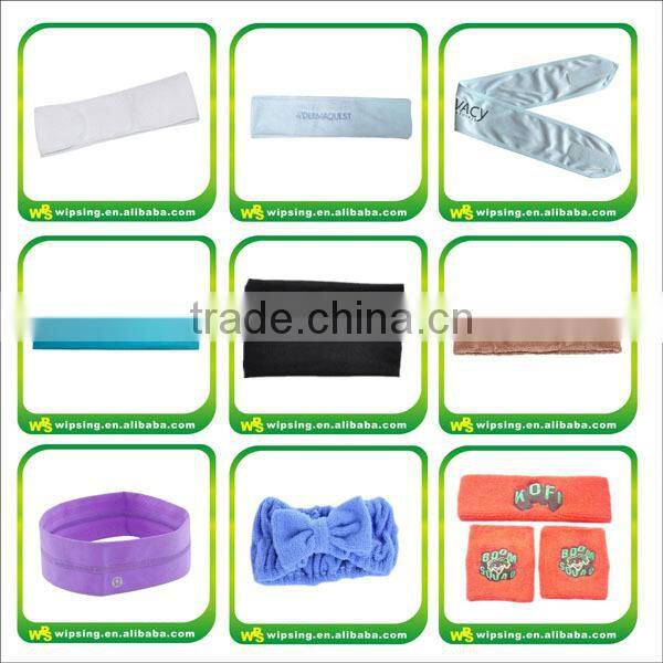 Custom wide elastic sports headbands with logo printing