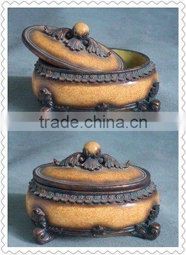4 Inches Yellow Resin decorative jewel box