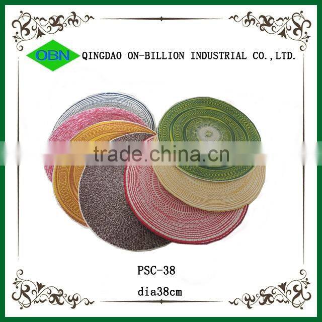 Wholesale woven straw rattan round dining mat custom table placemats