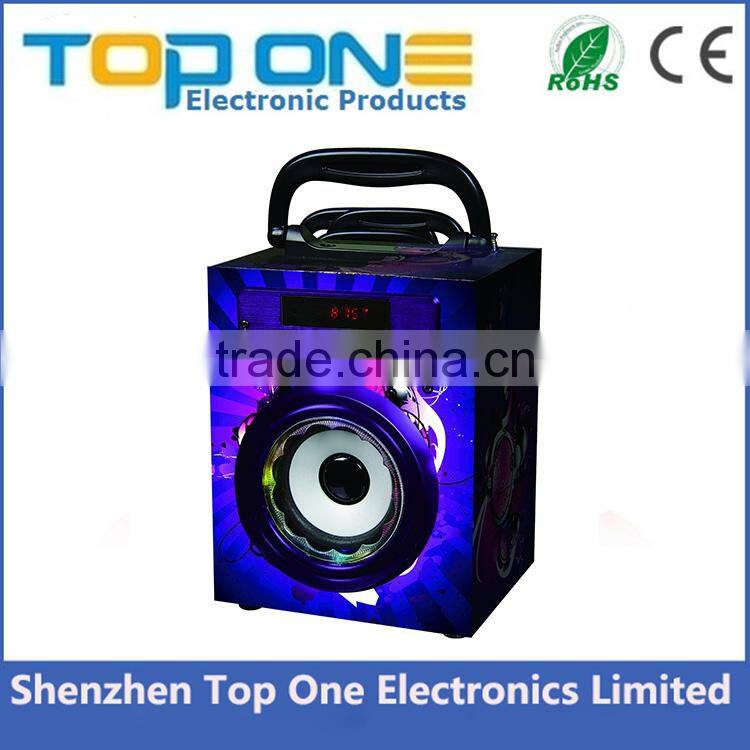 Subwoofer Stereo Audio Portable Wooden Speaker with remote control