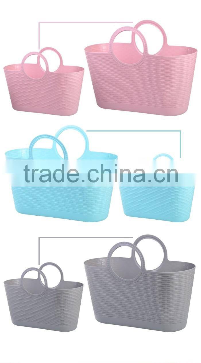 emc 2017new PE large Weave Basket for clothes plastic luandry basket storage basket 38L