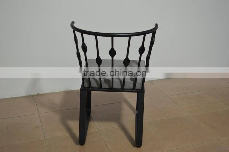 New design high back iron black color outdoor metal industrial chair