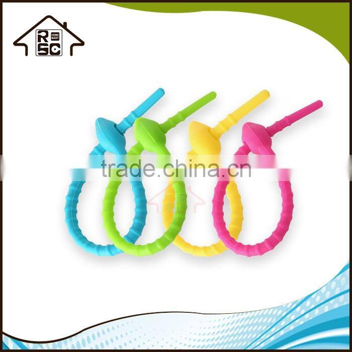 NBRSC Colorful All-Purpose Silicone Multi-use smart Food Saver Bread Bag Clip Household Snake Ties