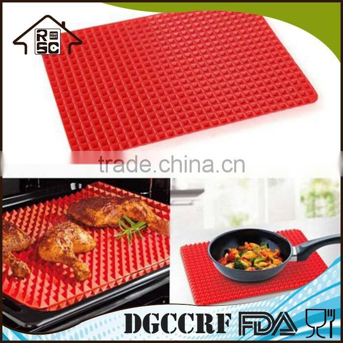 NBRSC Healthy Cooking Non Stick Heat Resistant Raised Pyramid Shaped Silicone Mat Oven Baking Tray Sheets