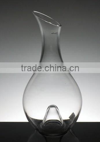 wholesale hand blown clear polish crystal red glass decanter