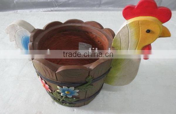 Colorful garden balcony fiberglass animal shape planters pot