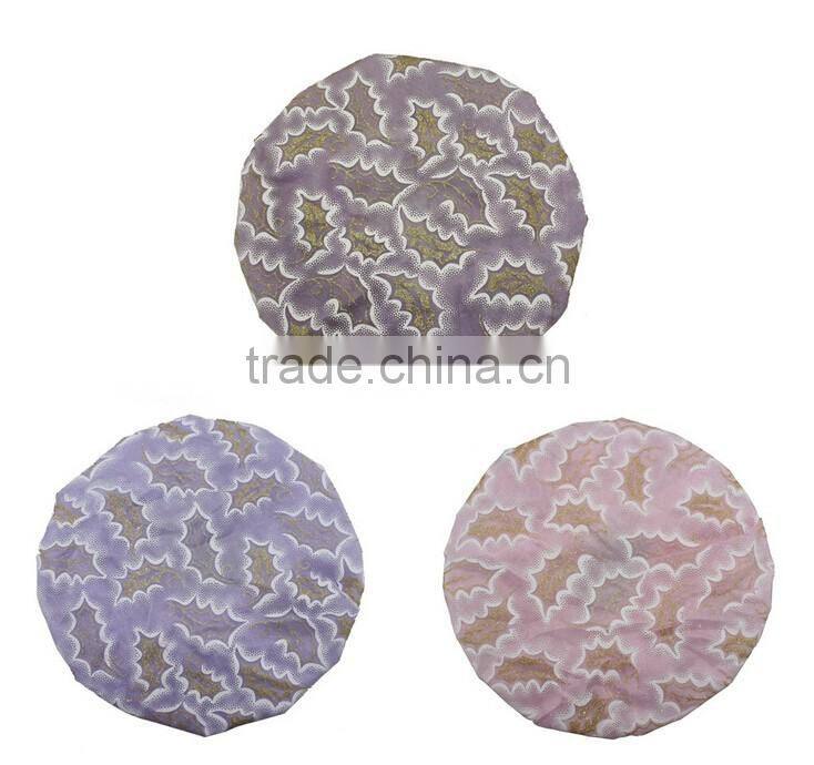 double-deck waterproof nylon mesh Shower Cap Makeup cap