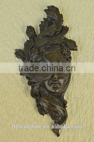 Bronze women head wall relief statue sale