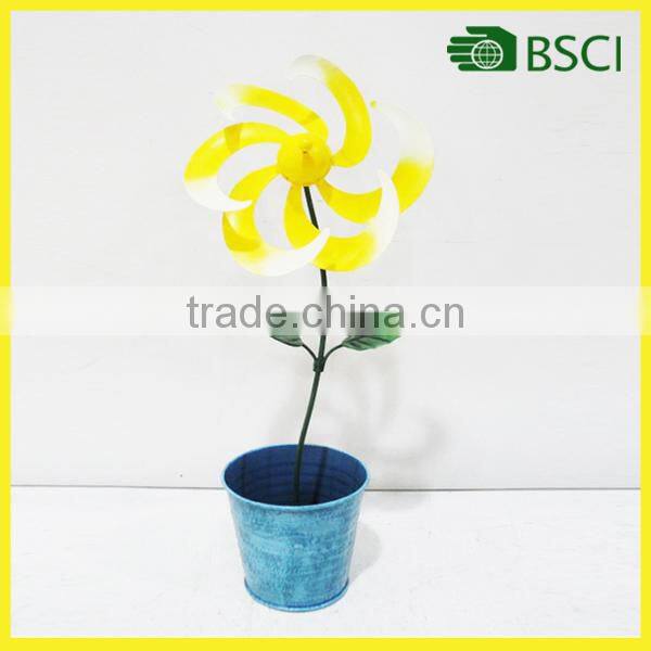 Cheap selling special lovely yellow garden decoration windmill for home decor