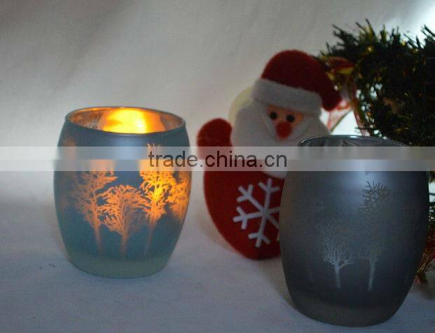 promotion christmas trees glass candle holders cheap
