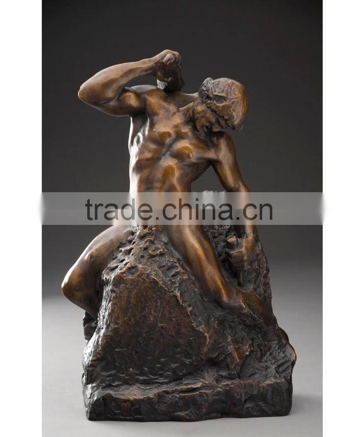 famous art metal craft self made man statue bronze sculpture for garden decoration
