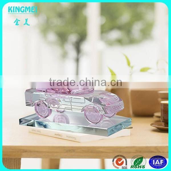 Decorative wholesale fashion blue crystal perfume bottle with car model