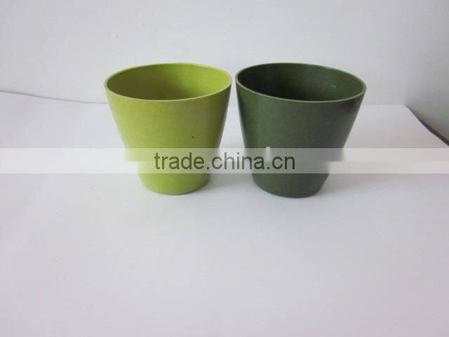 Family beautiful plastic flower pot/ garden pot bamboo fiber flowerpot